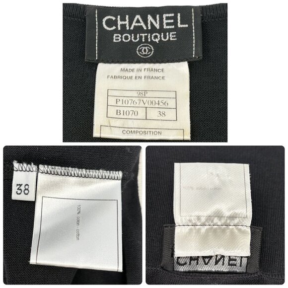 CHANEL Vintage 98P CC Mark Logo Summer Knit Tank Top #38 Black White [106500] - Picture 13 of 13
